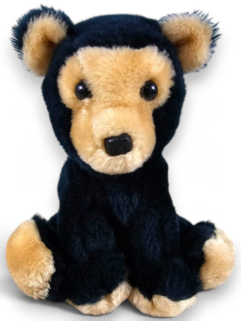 Dakin Bear Ground Nutshell Plush Stuffed Toy Black Tan Face Vintage 1976 8"